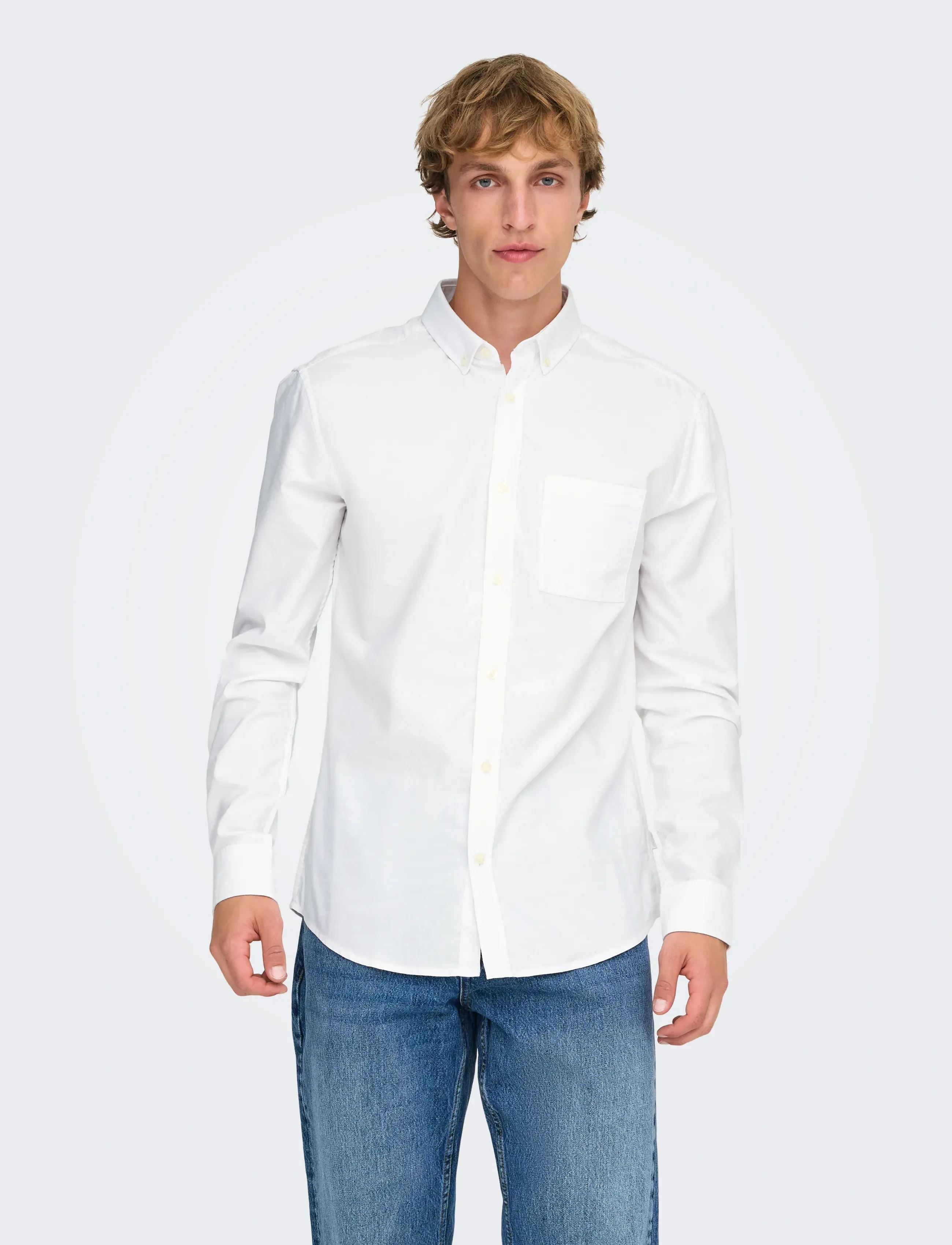 ONLY & SONS ONSALVARO SLIM LS OXFORD SHIRT NOOS FRML - Casual Hemden - WHITE / white