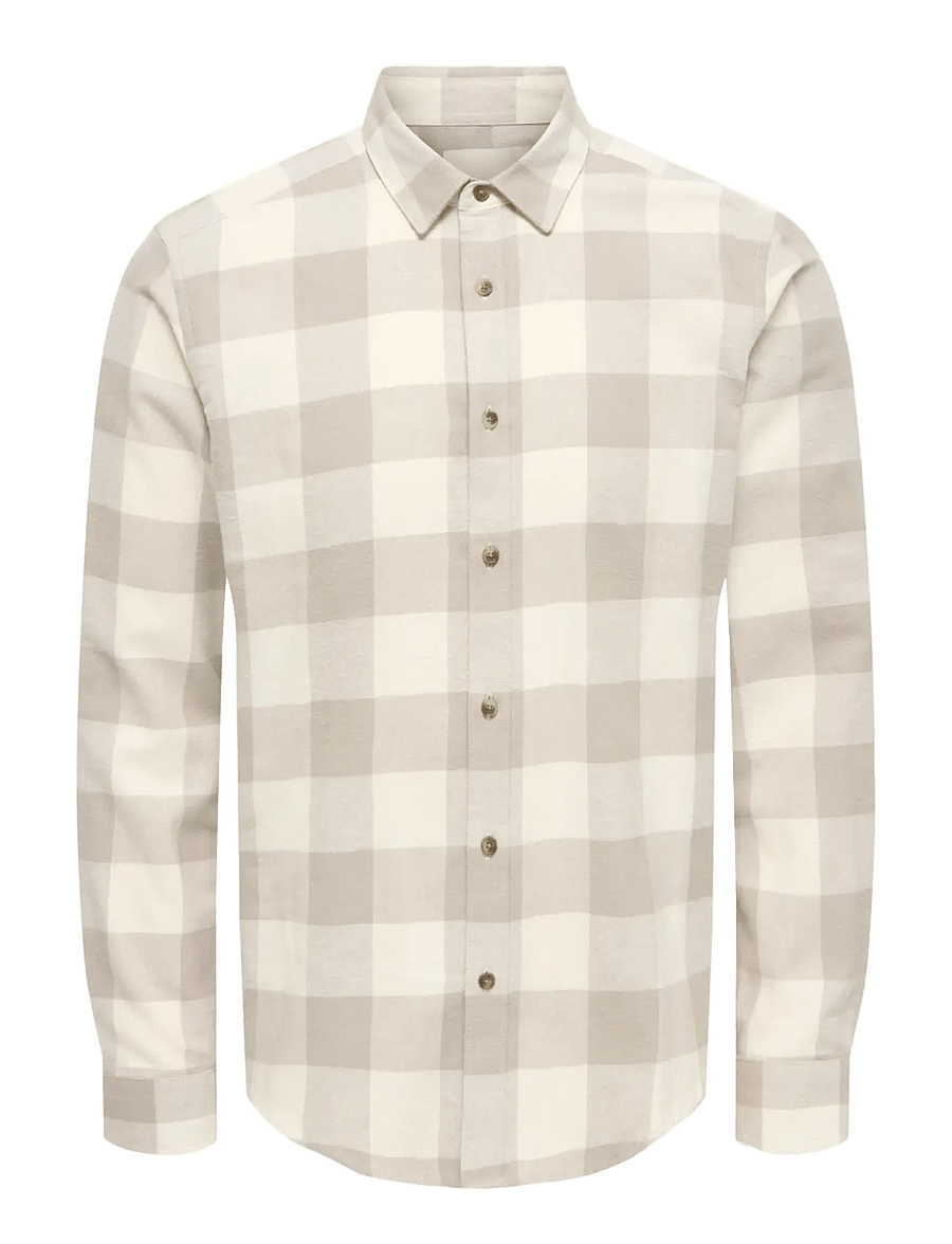 ONLY & SONS - ONSGUDMUND LS CHECKED SHIRT NOOS - ruudulised särgid - antique white - 1
