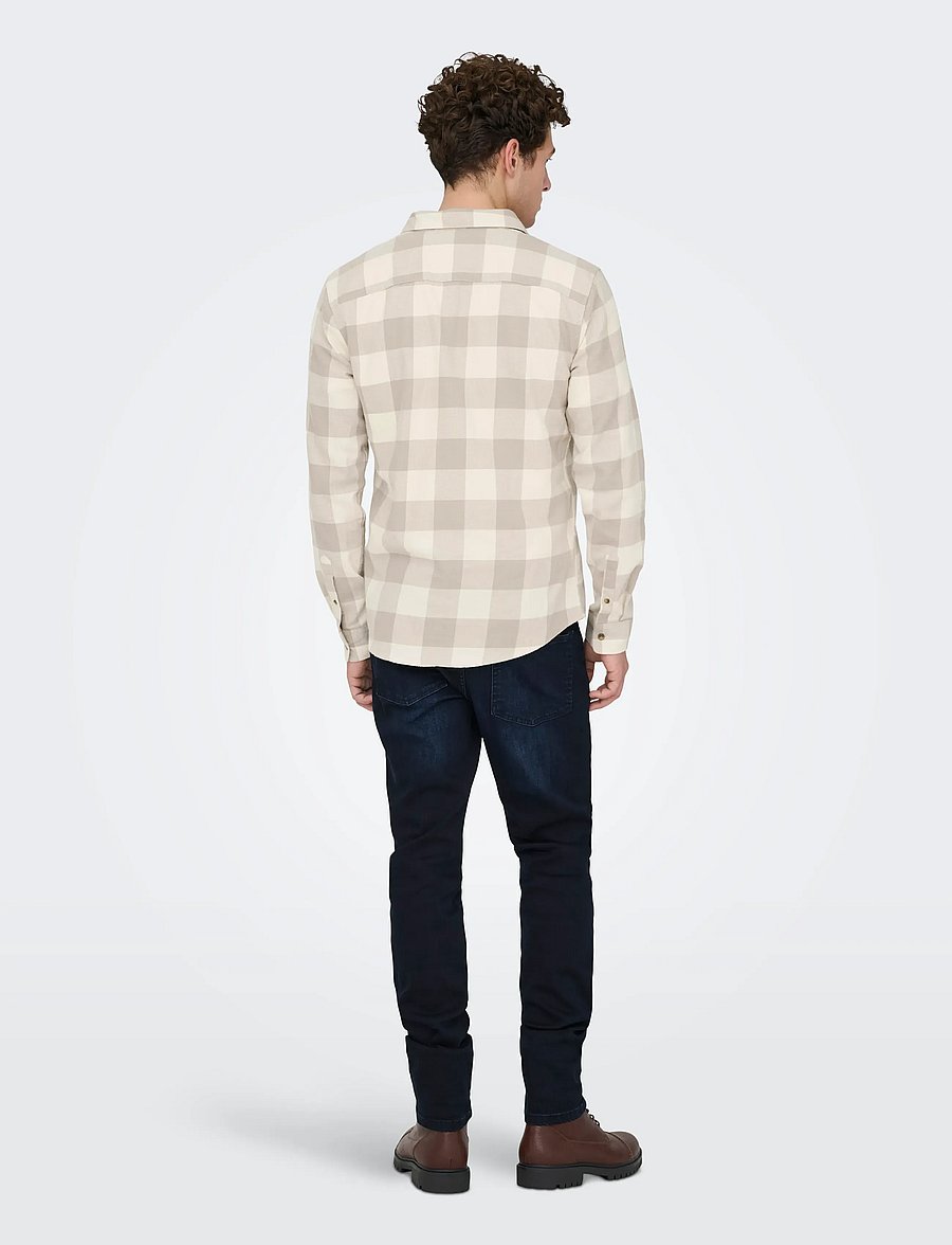 ONLY & SONS - ONSGUDMUND LS CHECKED SHIRT NOOS - ruudulised särgid - antique white - 3