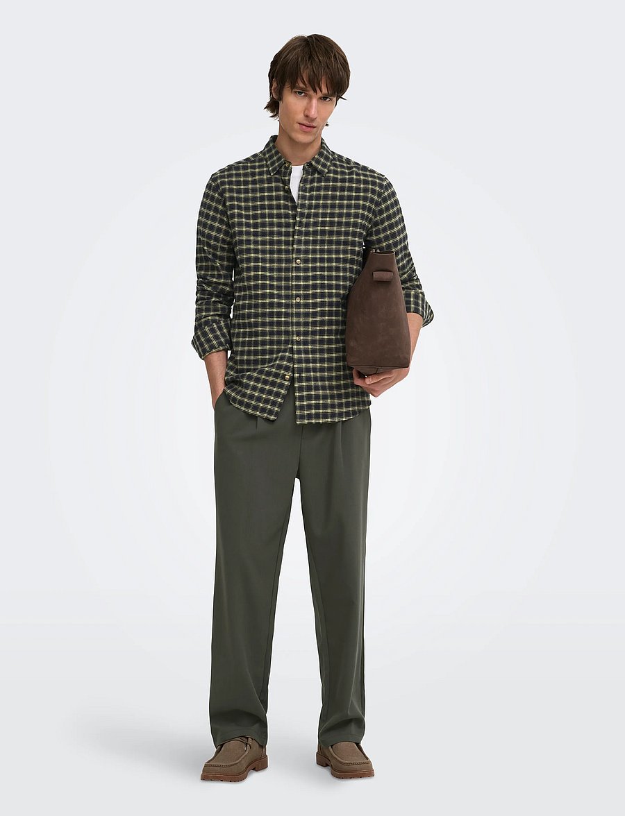 ONLY & SONS - ONSGUDMUND LS CHECKED SHIRT NOOS - karierte hemden - black - 4