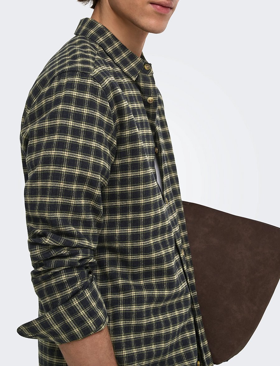 ONLY & SONS - ONSGUDMUND LS CHECKED SHIRT NOOS - karierte hemden - black - 5