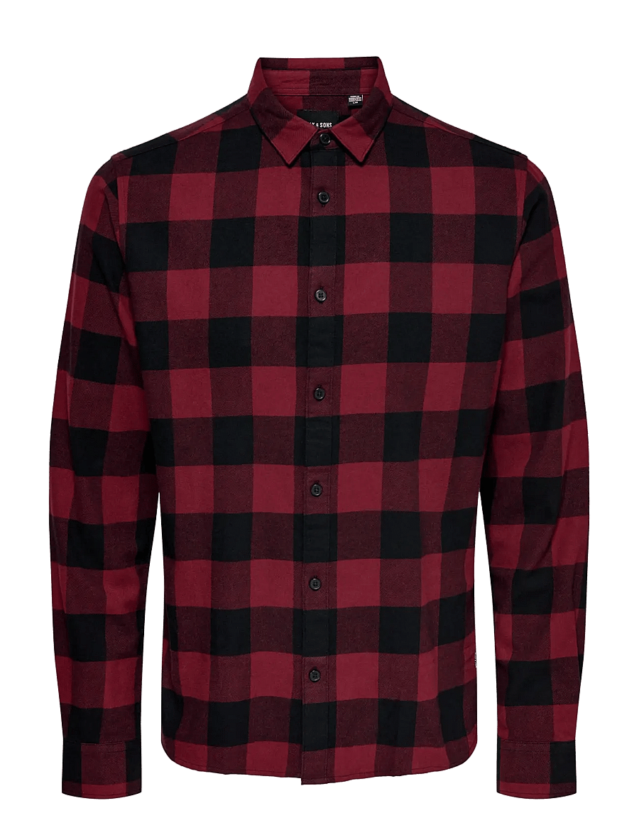 ONLY & SONS - ONSGUDMUND LS CHECKED SHIRT NOOS - ruudulised särgid - cabernet - 1