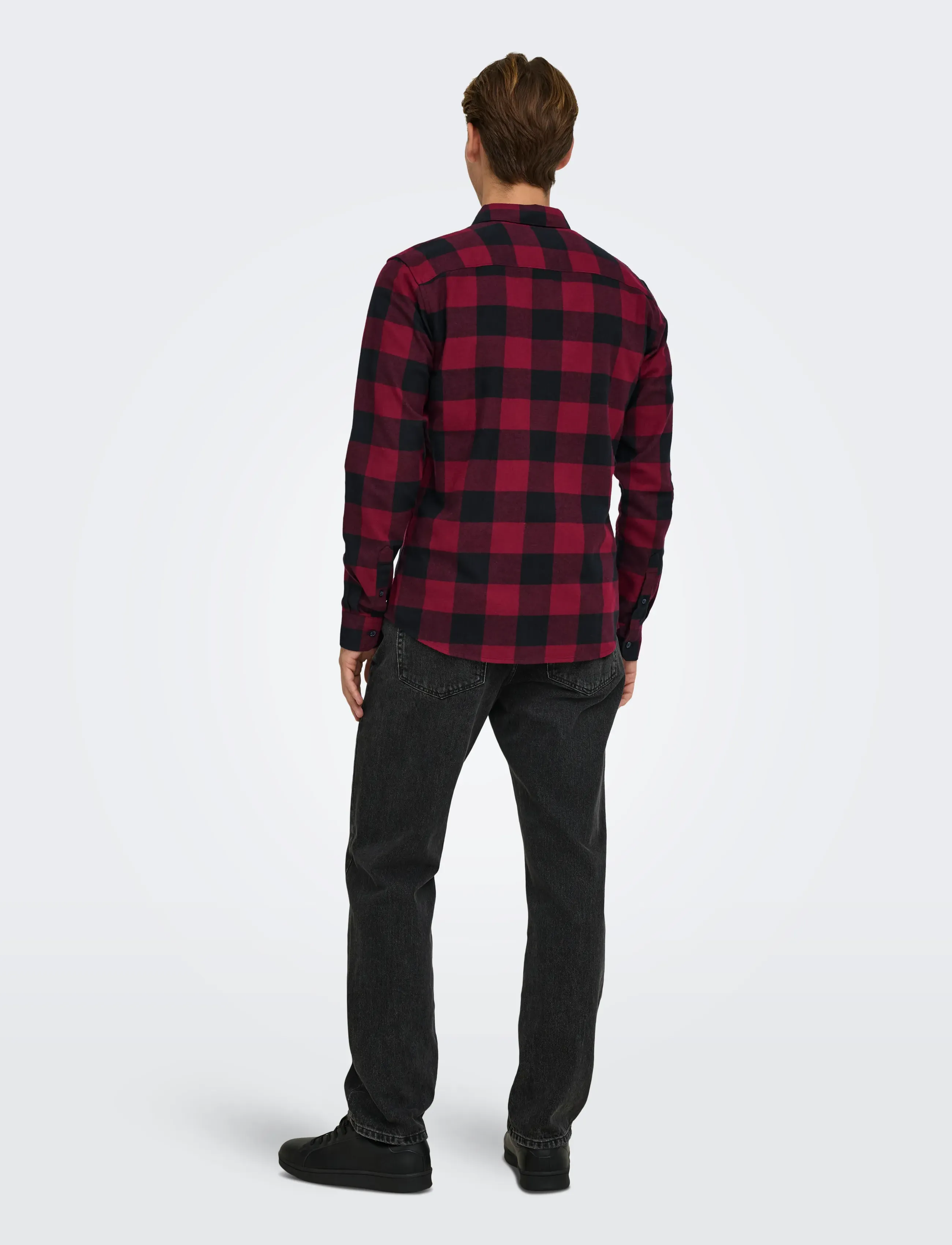 ONLY & SONS - ONSGUDMUND LS CHECKED SHIRT NOOS - checkered shirts - cabernet - 3