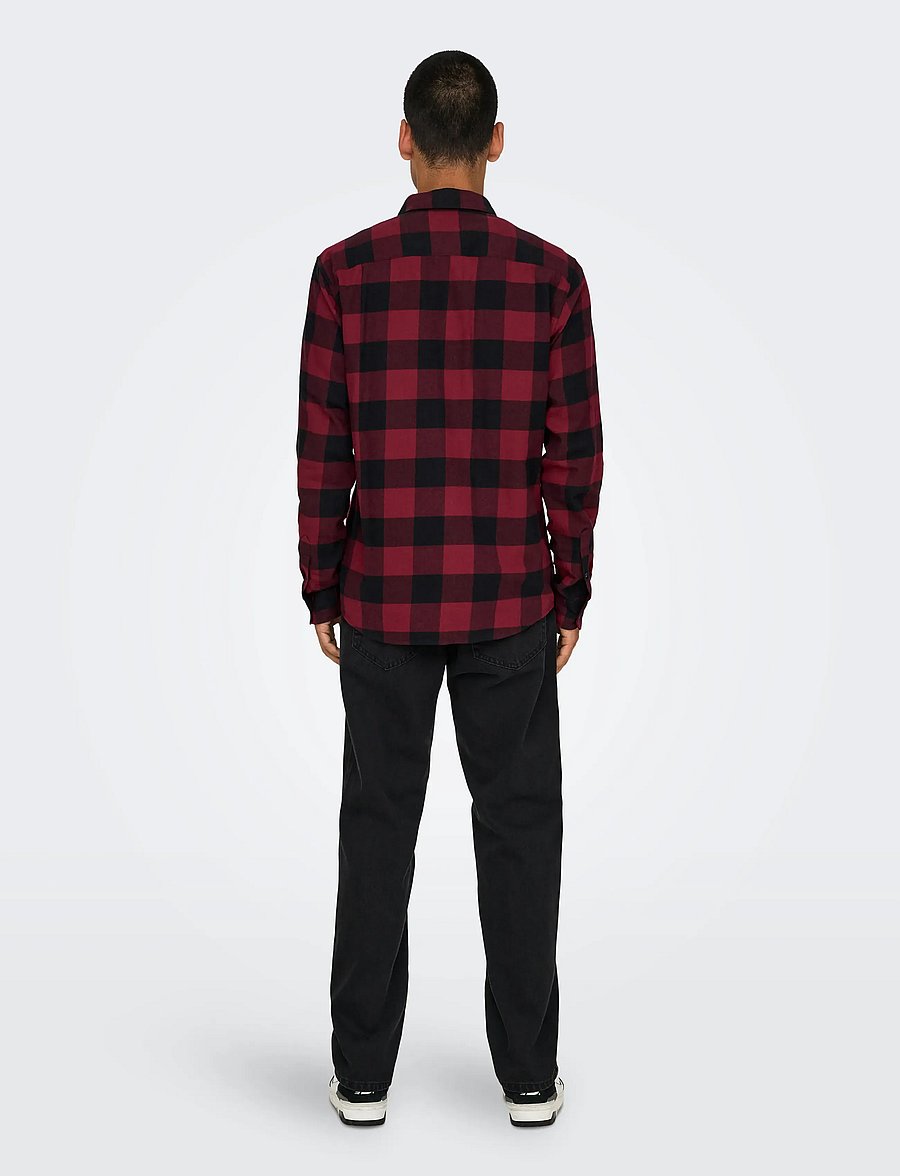 ONLY & SONS - ONSGUDMUND LS CHECKED SHIRT NOOS - ruudulised särgid - cabernet - 3