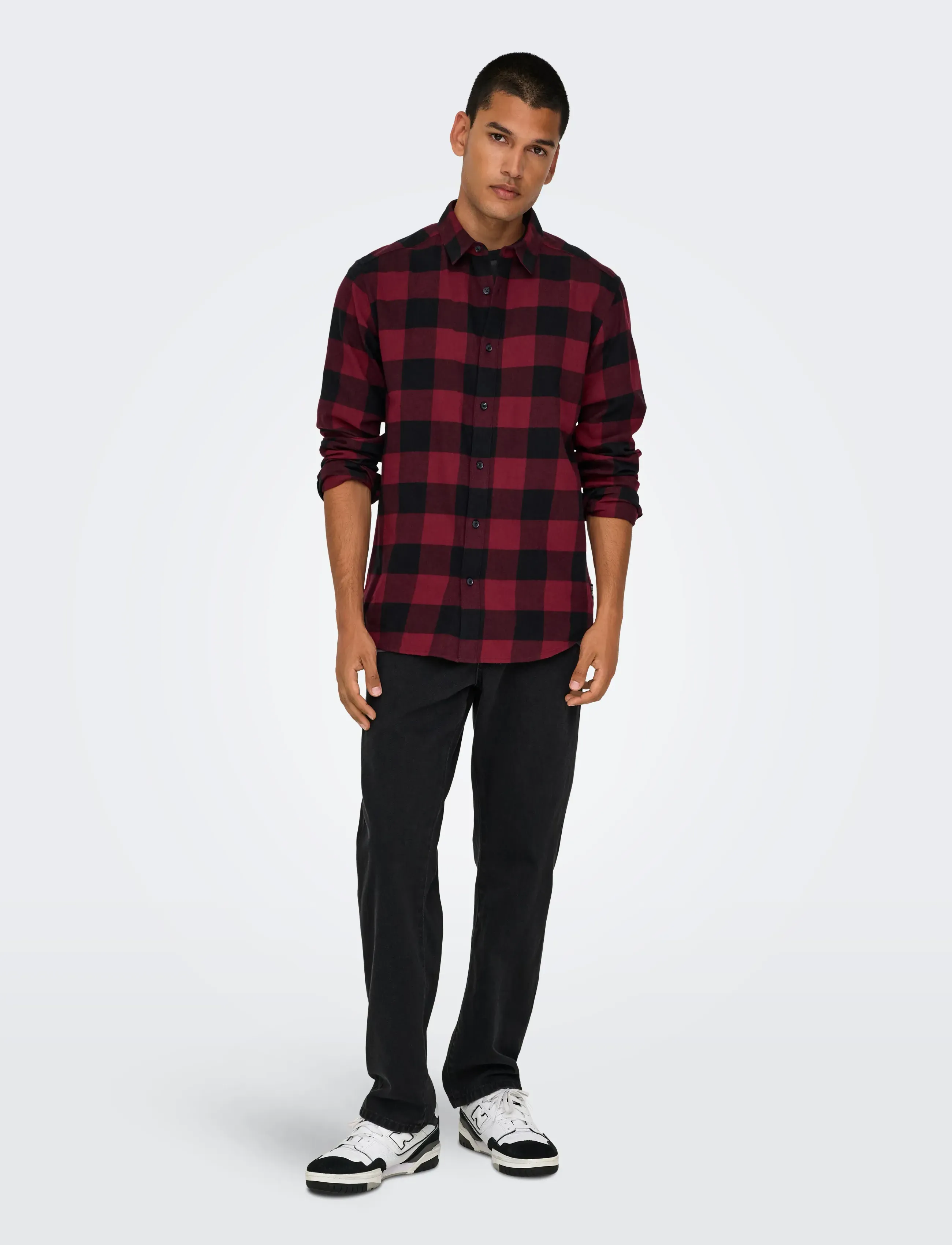 ONLY & SONS - ONSGUDMUND LS CHECKED SHIRT NOOS - ternede skjorter - cabernet - 5