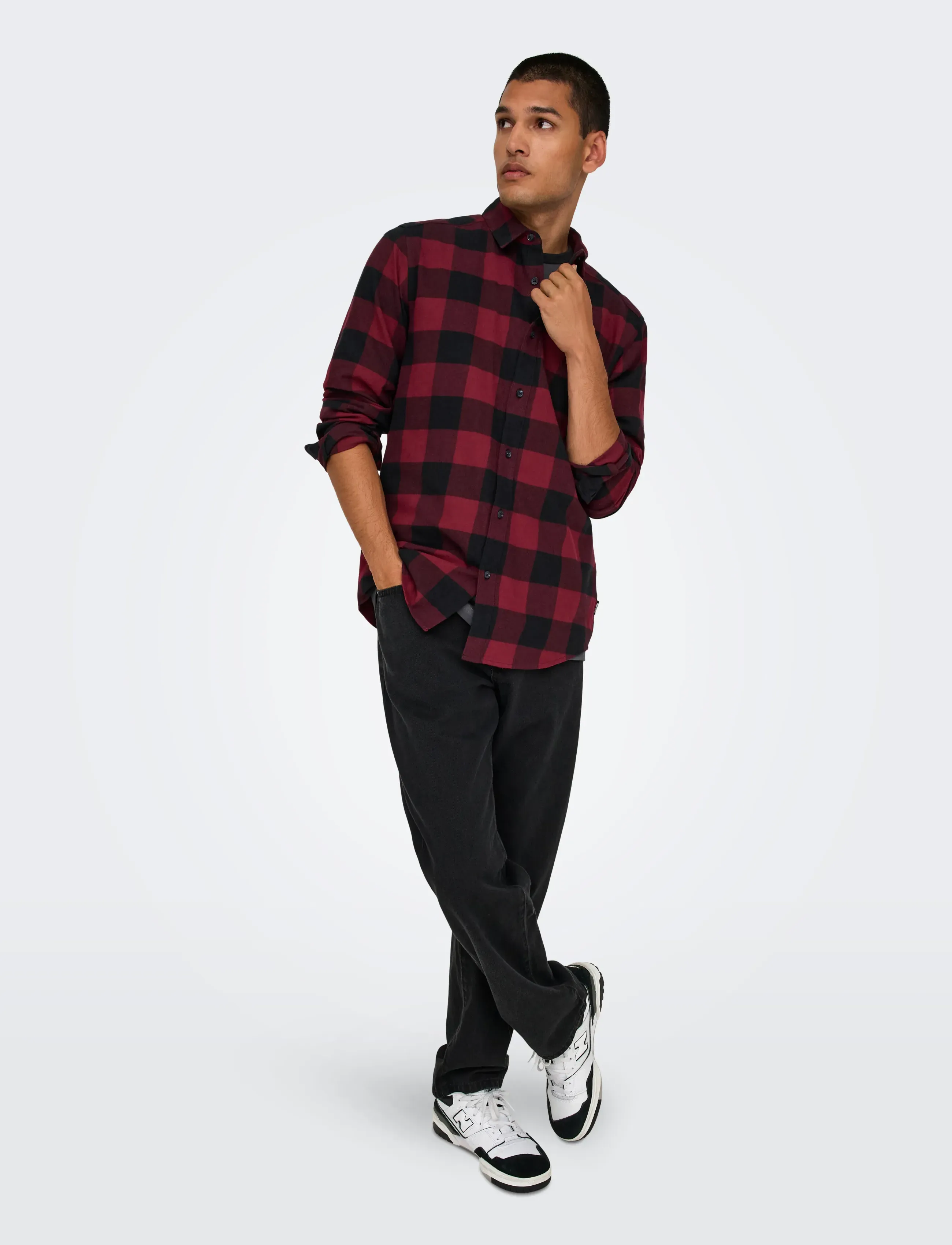 ONLY & SONS Onsgudmund Ls Checked Shirt Noos rutiga skjortor herr – bild 5