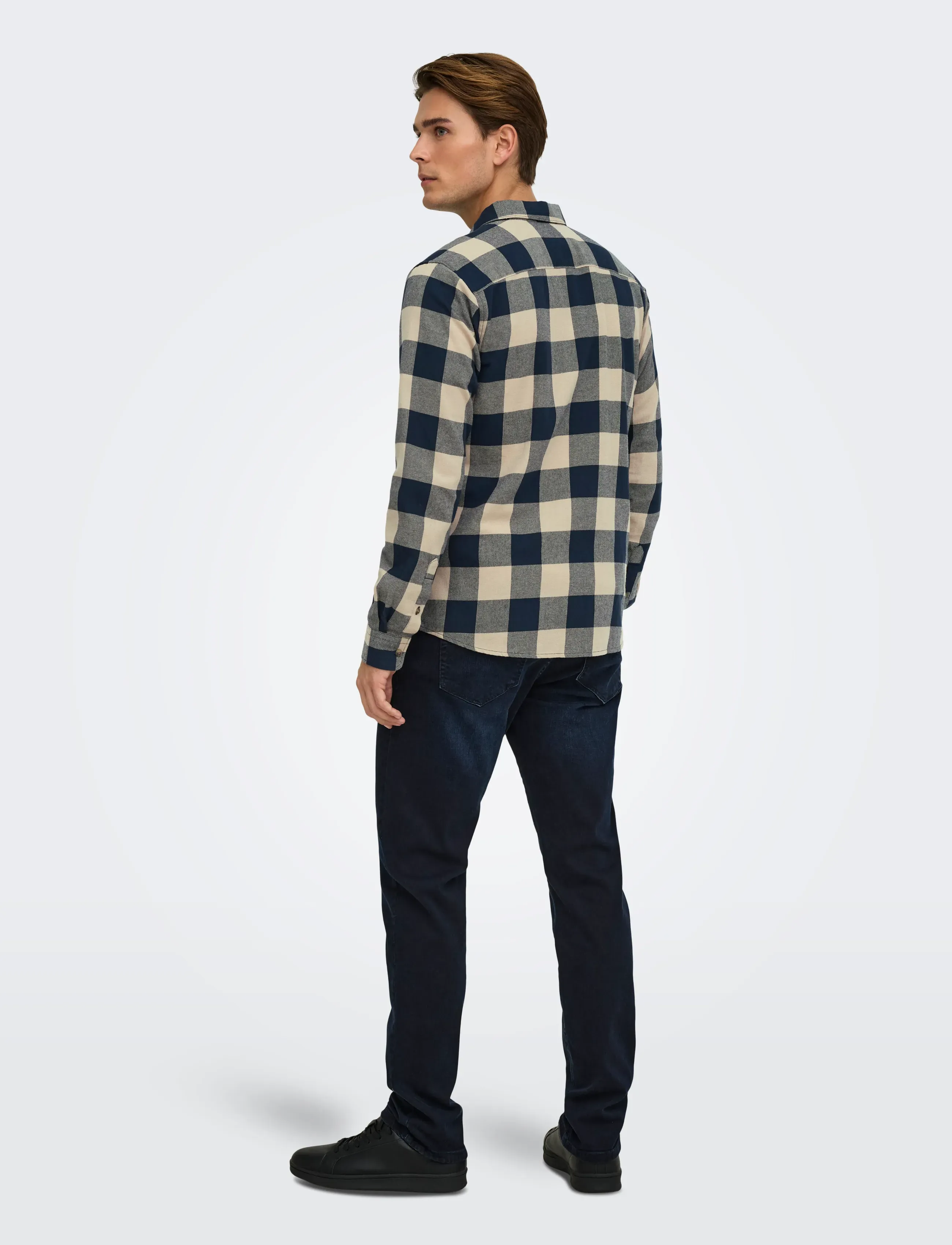 ONLY & SONS - ONSGUDMUND LS CHECKED SHIRT NOOS - madalaimad hinnad - dark navy - 3