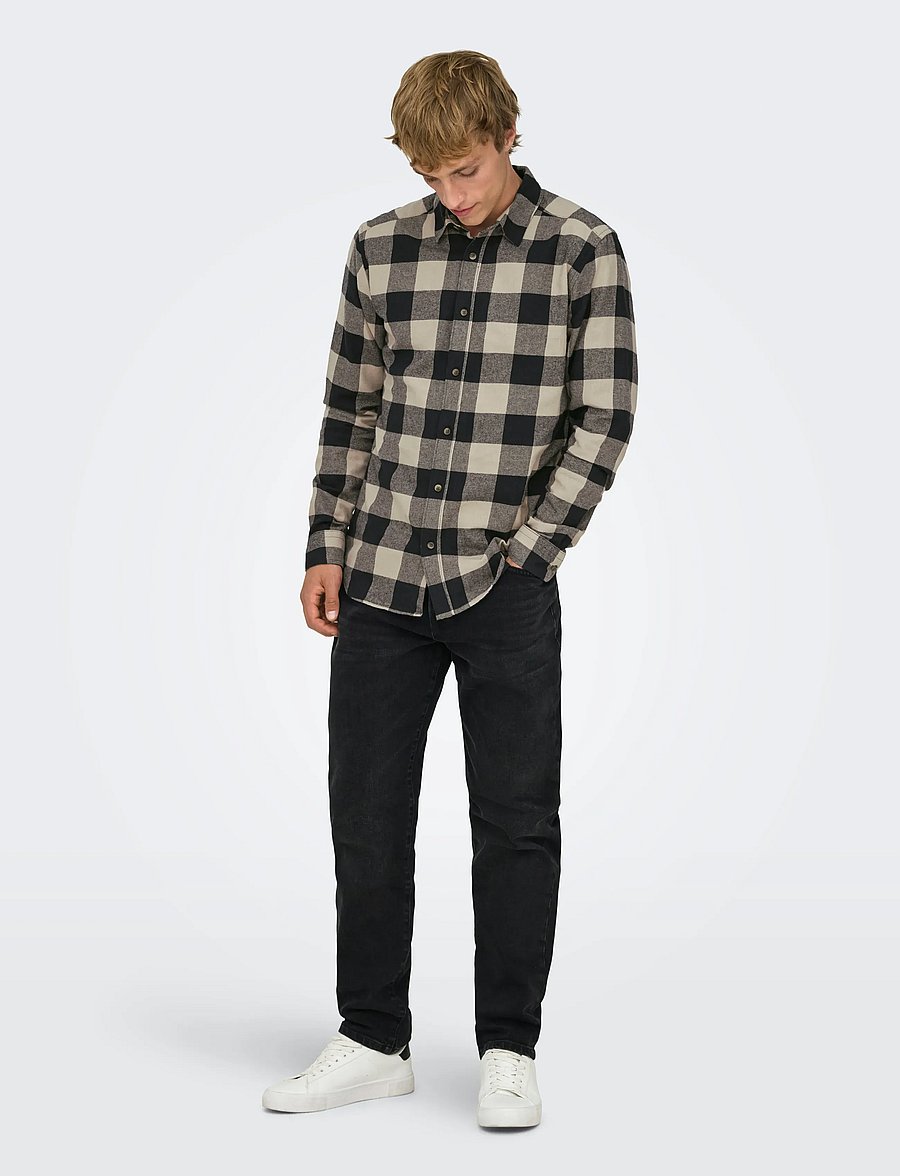 ONLY & SONS - ONSGUDMUND LS CHECKED SHIRT NOOS - ruudulised särgid - dark navy - 4