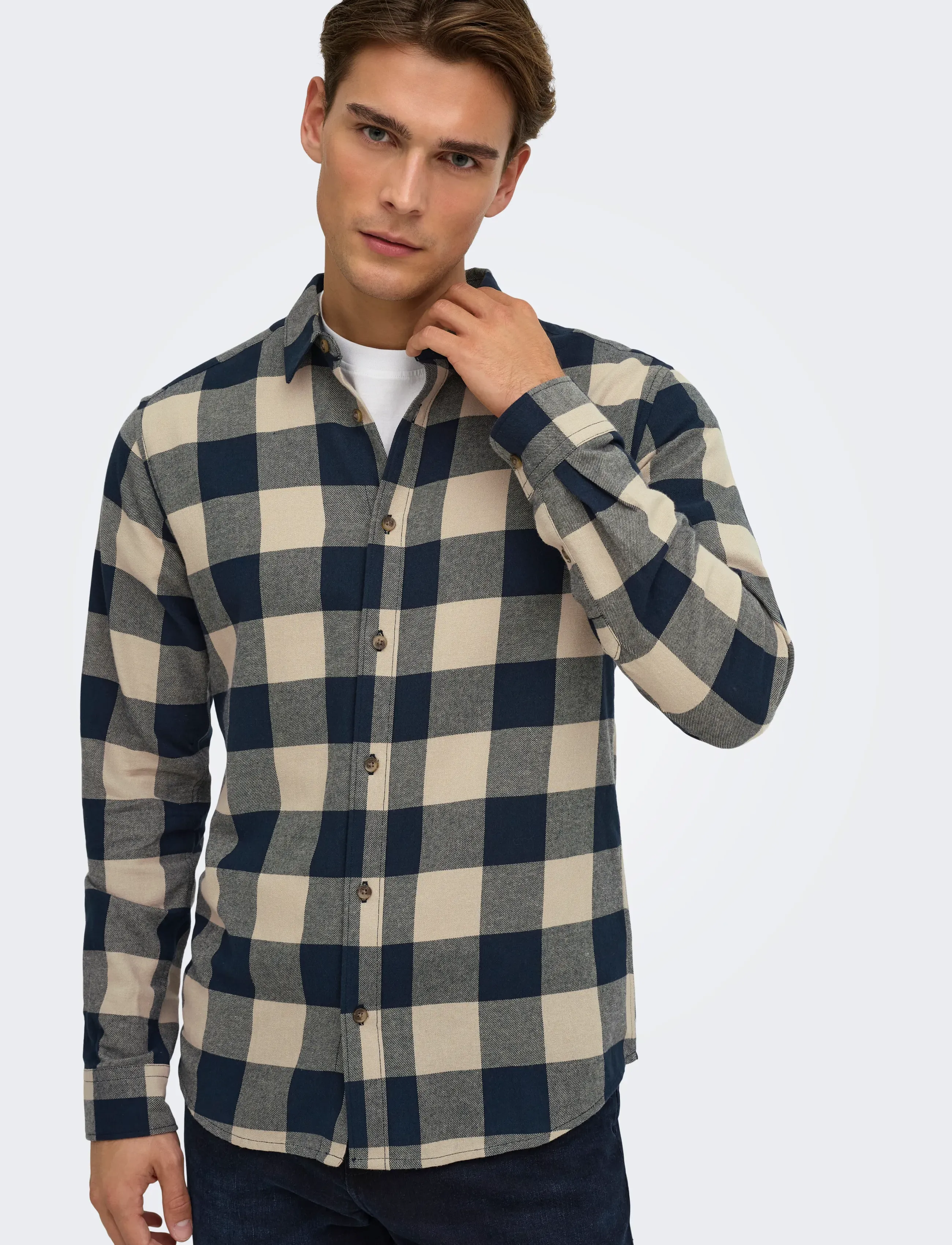 ONLY & SONS - ONSGUDMUND LS CHECKED SHIRT NOOS - madalaimad hinnad - dark navy - 5