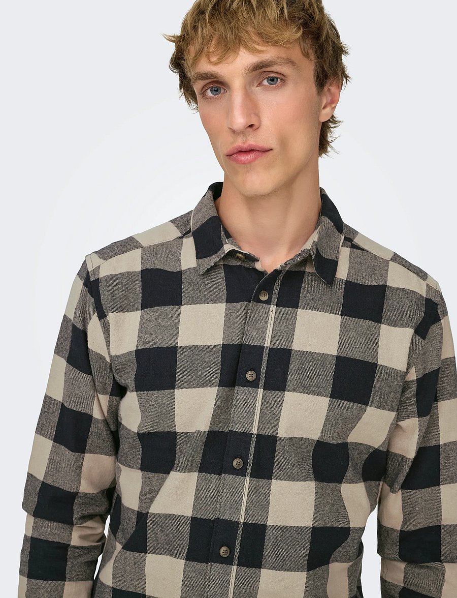 ONLY & SONS - ONSGUDMUND LS CHECKED SHIRT NOOS - ruudulised särgid - dark navy - 5