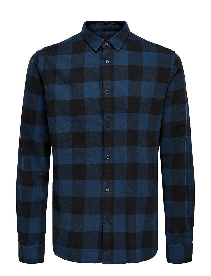 ONLY & SONS - ONSGUDMUND LS CHECKED SHIRT NOOS - chemises à carreaux - dress blues - 1