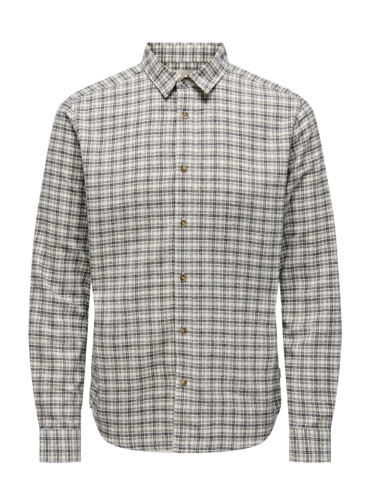 ONLY & SONS Onsgudmund Ls Checked Shirt Noos Cream - XL - Herren