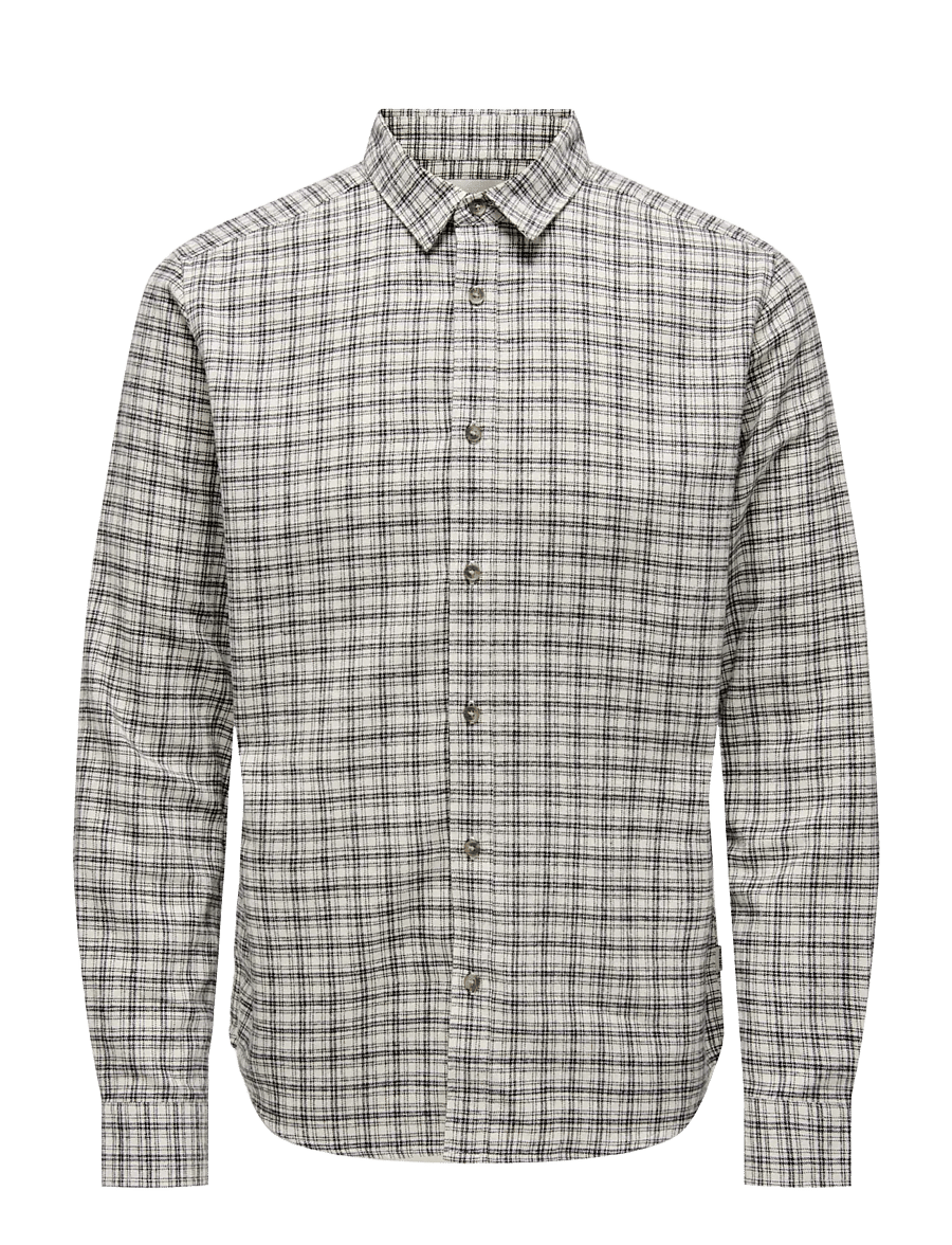 ONLY & SONS - ONSGUDMUND LS CHECKED SHIRT NOOS - karierte hemden - egret - 1