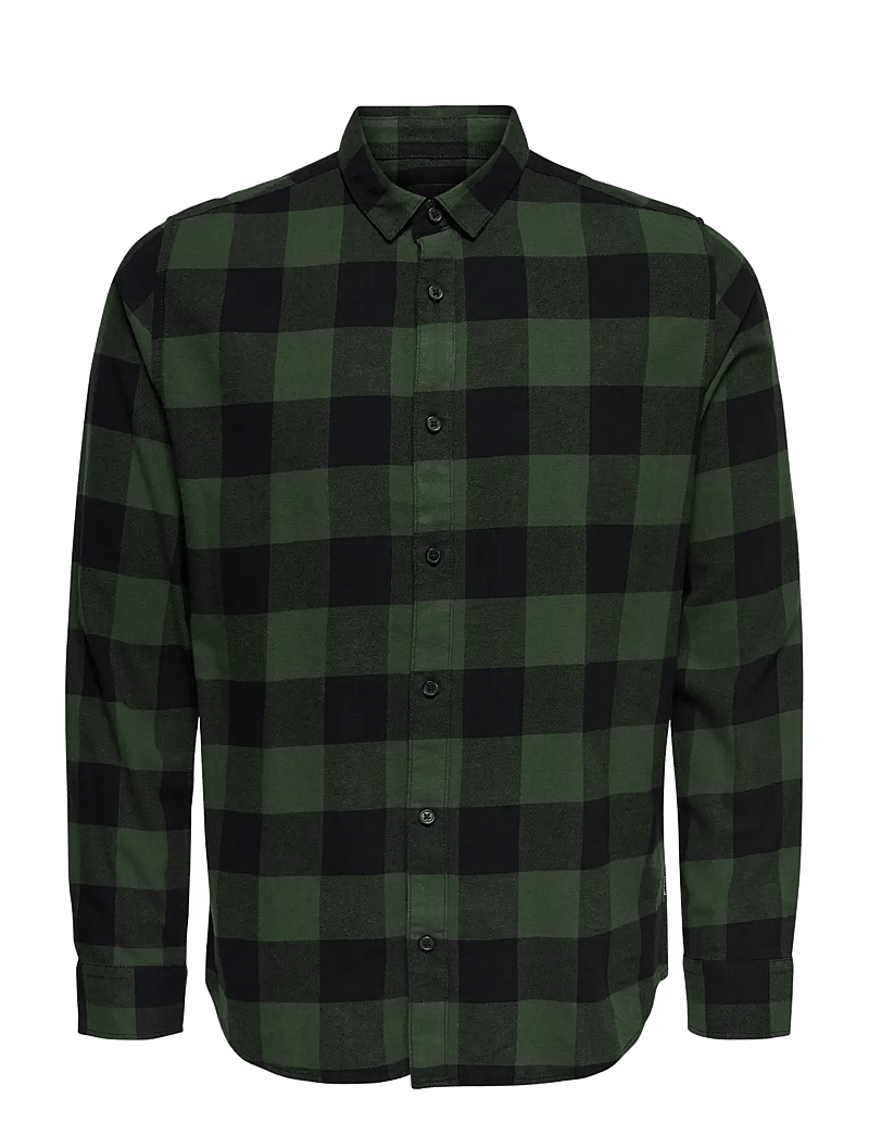 ONLY & SONS - ONSGUDMUND LS CHECKED SHIRT NOOS - ternede skjorter - forest night - 1
