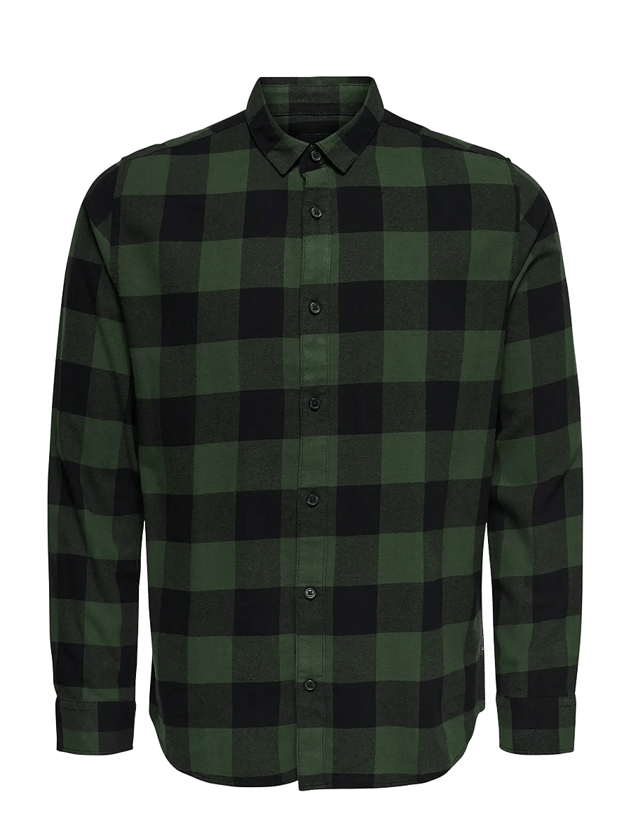 ONLY & SONS - ONSGUDMUND LS CHECKED SHIRT NOOS - karierte hemden - forest night - 1