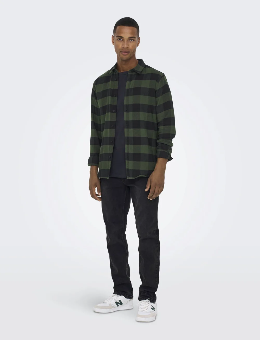 ONLY & SONS - ONSGUDMUND LS CHECKED SHIRT NOOS - rutiga skjortor - forest night - 3