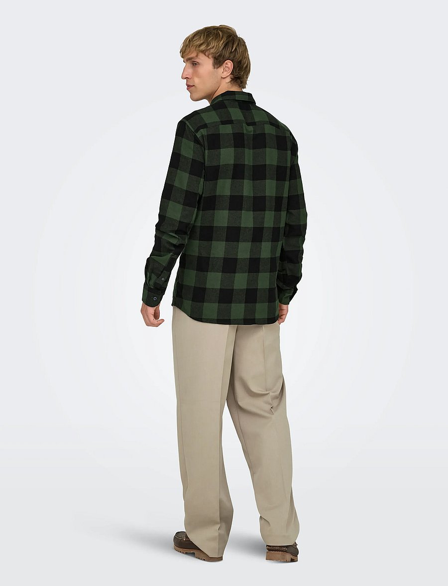 ONLY & SONS - ONSGUDMUND LS CHECKED SHIRT NOOS - karierte hemden - forest night - 3