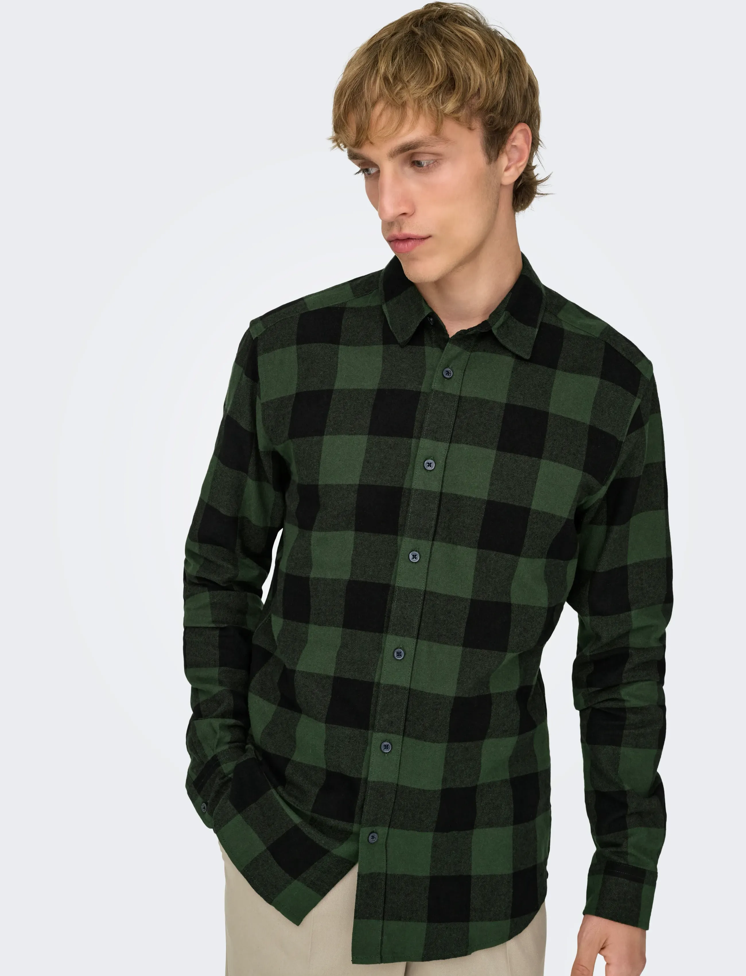 ONLY & SONS - ONSGUDMUND LS CHECKED SHIRT NOOS - karierte hemden - forest night - 5