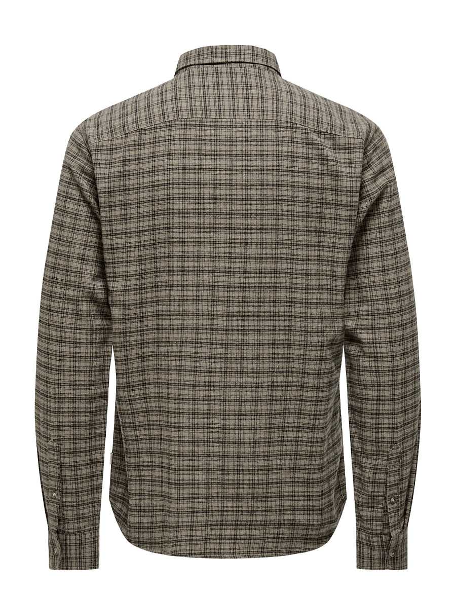 ONLY & SONS - ONSGUDMUND LS CHECKED SHIRT NOOS - karierte hemden - walnut - 2