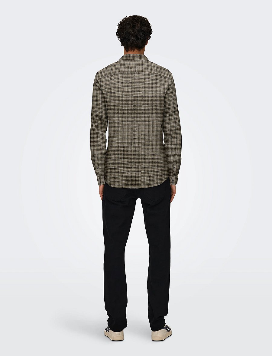 ONLY & SONS - ONSGUDMUND LS CHECKED SHIRT NOOS - karierte hemden - walnut - 3