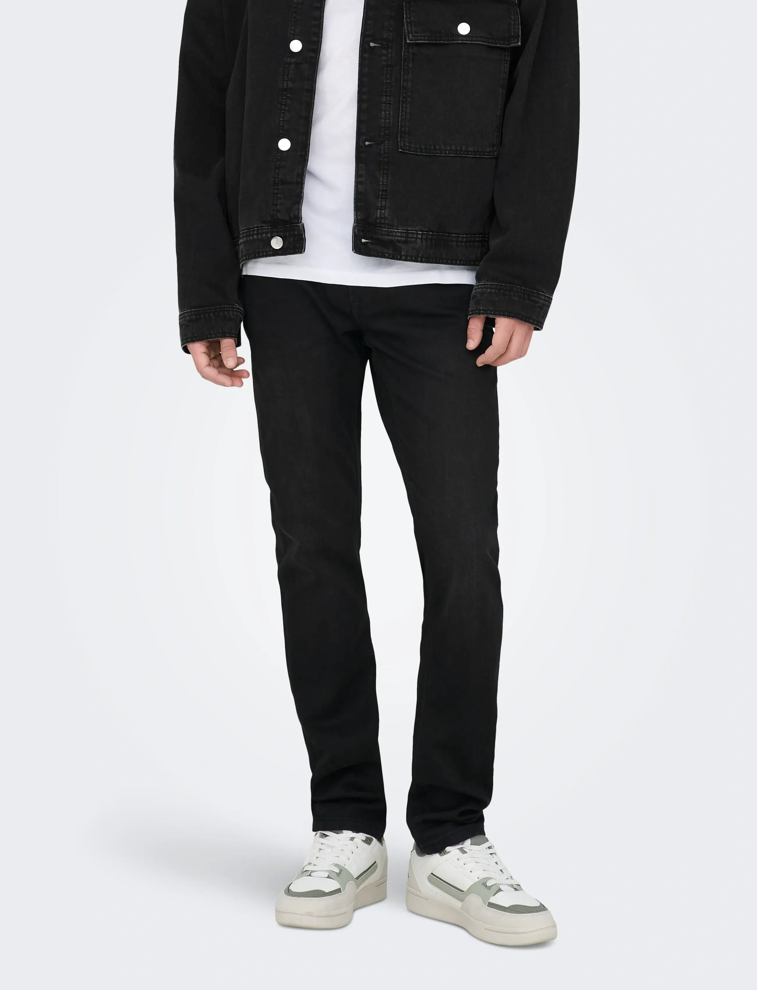 ONLY & SONS ONSLOOM SLIM BLACK JOG 7451 PIM DNM NOOS - Teksad - BLACK / black