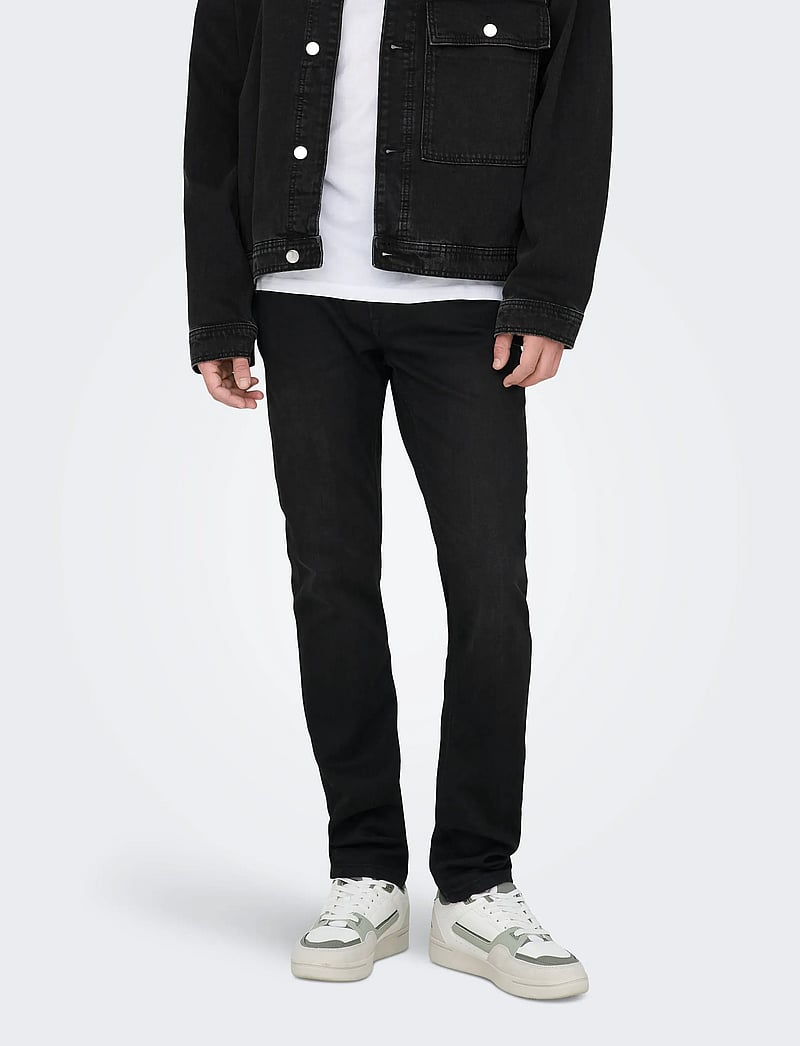 ONLY & SONS - ONSLOOM BLACK LIFE JOG 7451 PK - kitsad teksad - black - 0