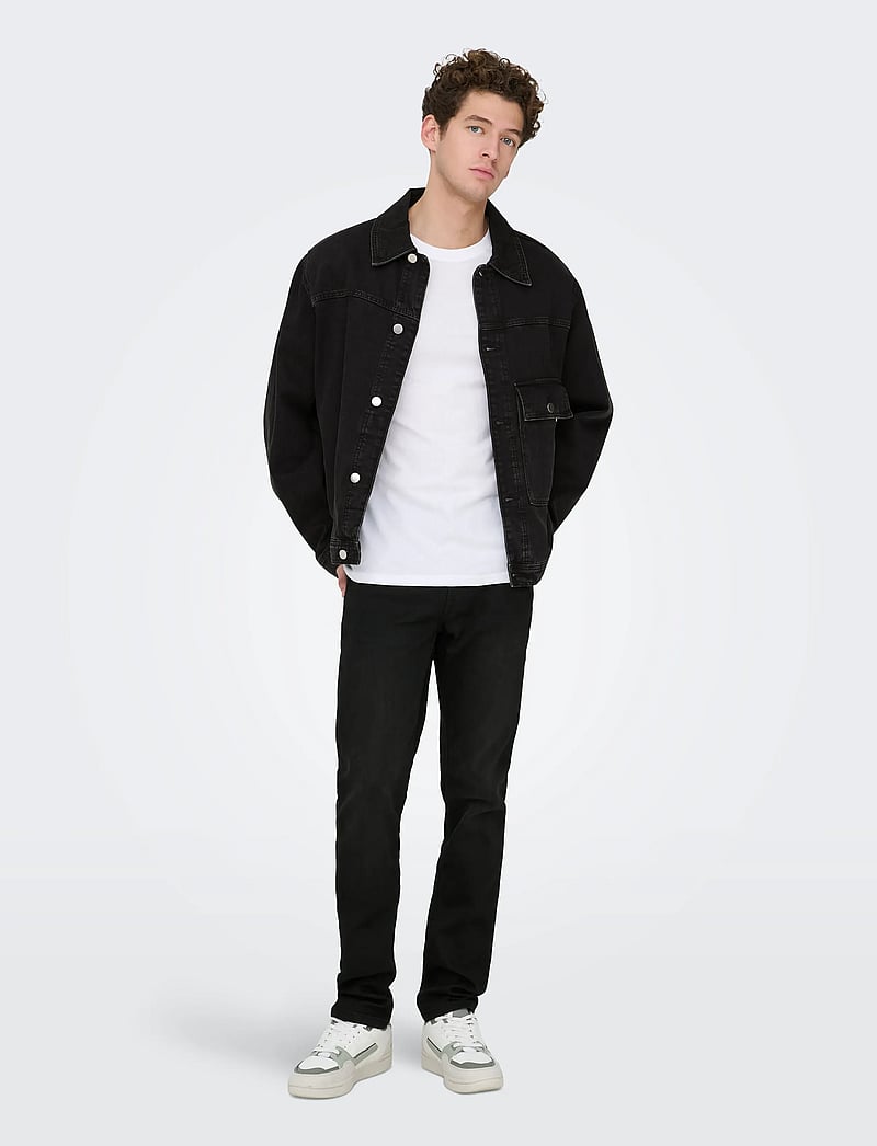 ONLY & SONS - ONSLOOM BLACK LIFE JOG 7451 PK - kitsad teksad - black - 5