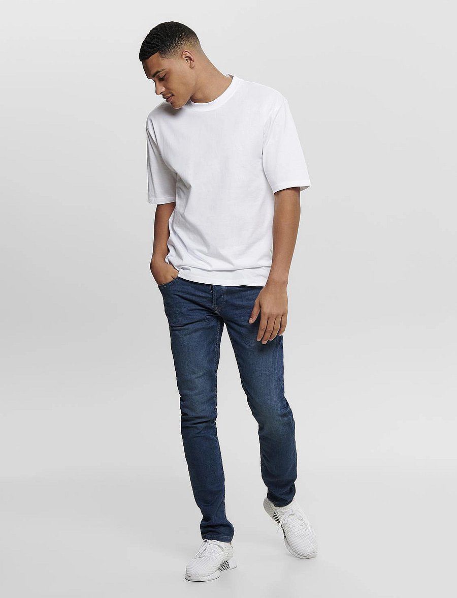ONLY & SONS - ONSLOOM BLUE LIFE JOG PK 8472 - slim-fit jeans - blue denim - 4