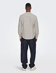 ONLY & SONS - ONSCAIDEN LS HALFPLACKT LINEN SHIRT NOOS - lowest prices - chinchilla - 5