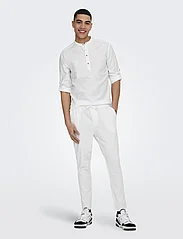 ONLY & SONS - ONSCAIDEN LS HALFPLACKT LINEN SHIRT NOOS - mažiausios kainos - white - 7