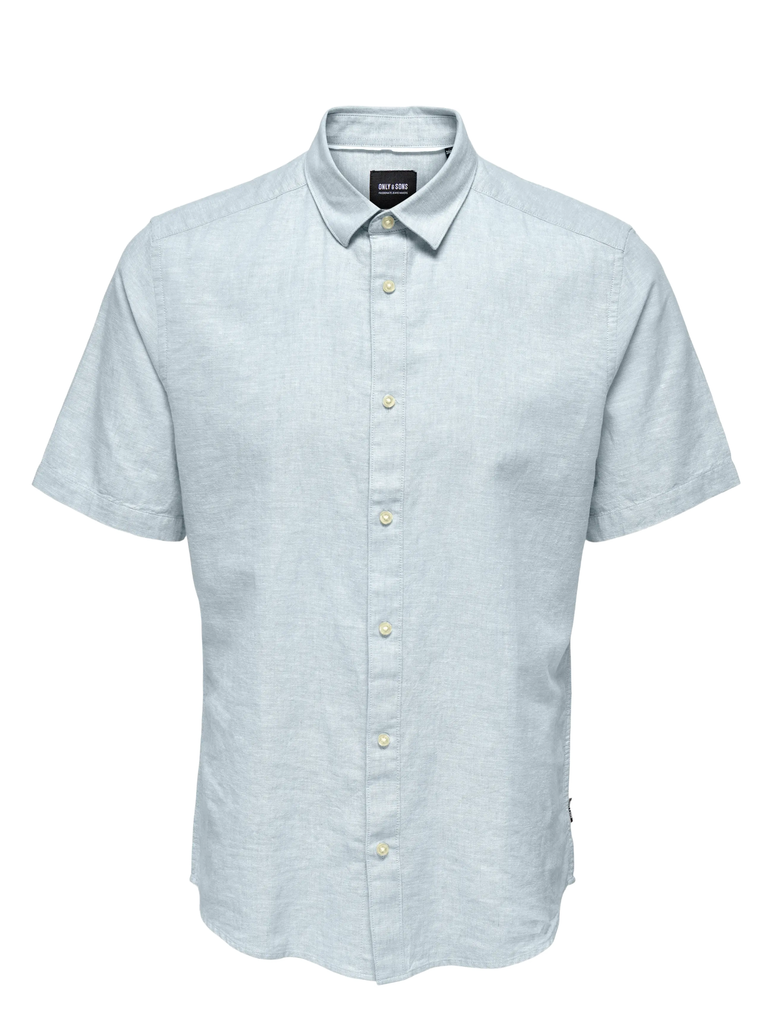ONLY & SONS ONSCAIDEN LIFE SS SOLID LINEN BLEND NOOS - Basic shirts - CASHMERE BLUE / blue