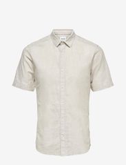 ONLY & SONS - ONSCAIDEN SS SOLID LINEN SHIRT NOOS - zemākās cenas - chinchilla - 0