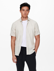 ONLY & SONS - ONSCAIDEN SS SOLID LINEN SHIRT NOOS - alhaisimmat hinnat - chinchilla - 2