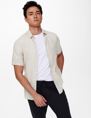 ONLY & SONS - ONSCAIDEN SS SOLID LINEN SHIRT NOOS - lowest prices - chinchilla - 5