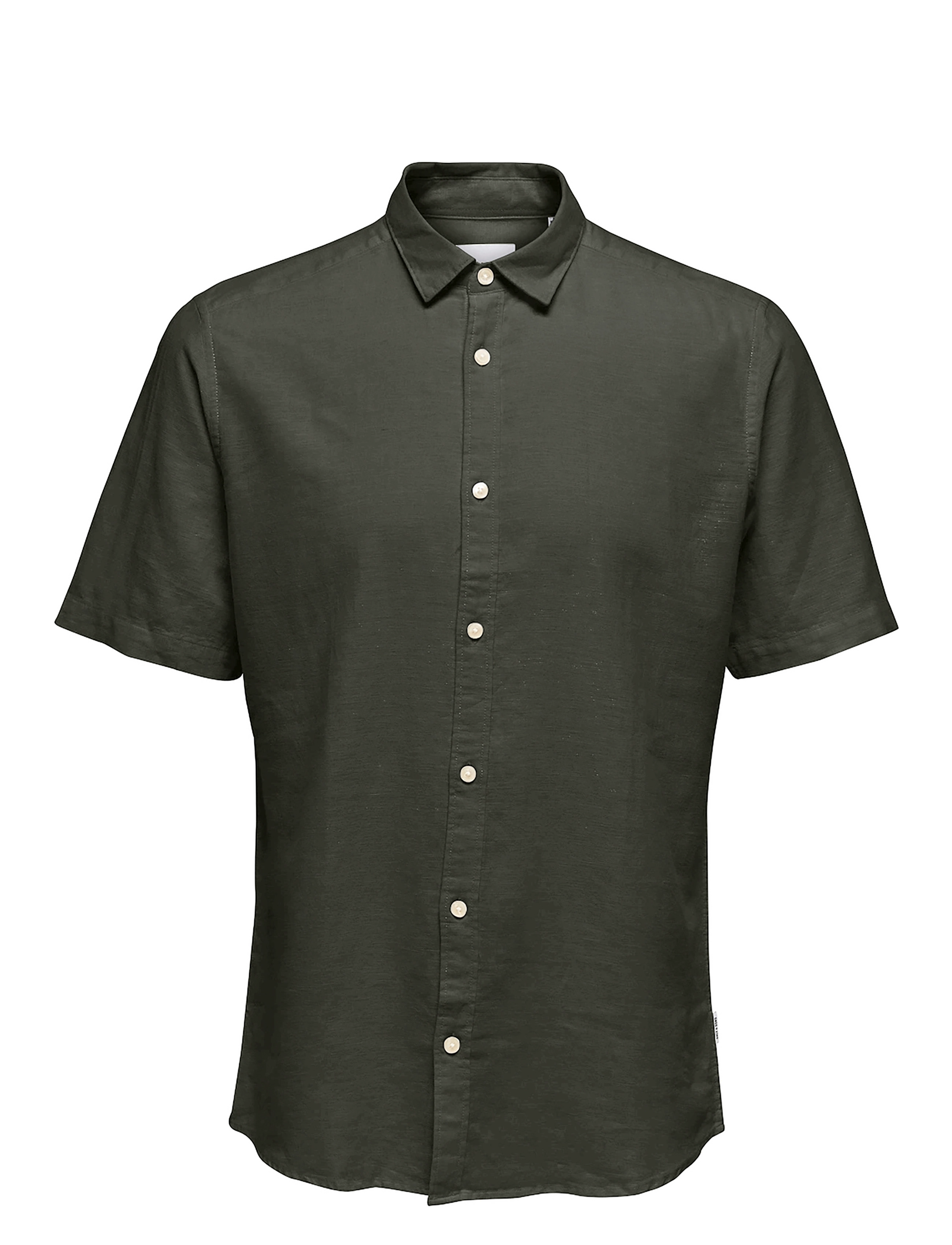ONLY & SONS Onscaiden Life Ss Solid Linen Blend Noos Khaki - S - Herren