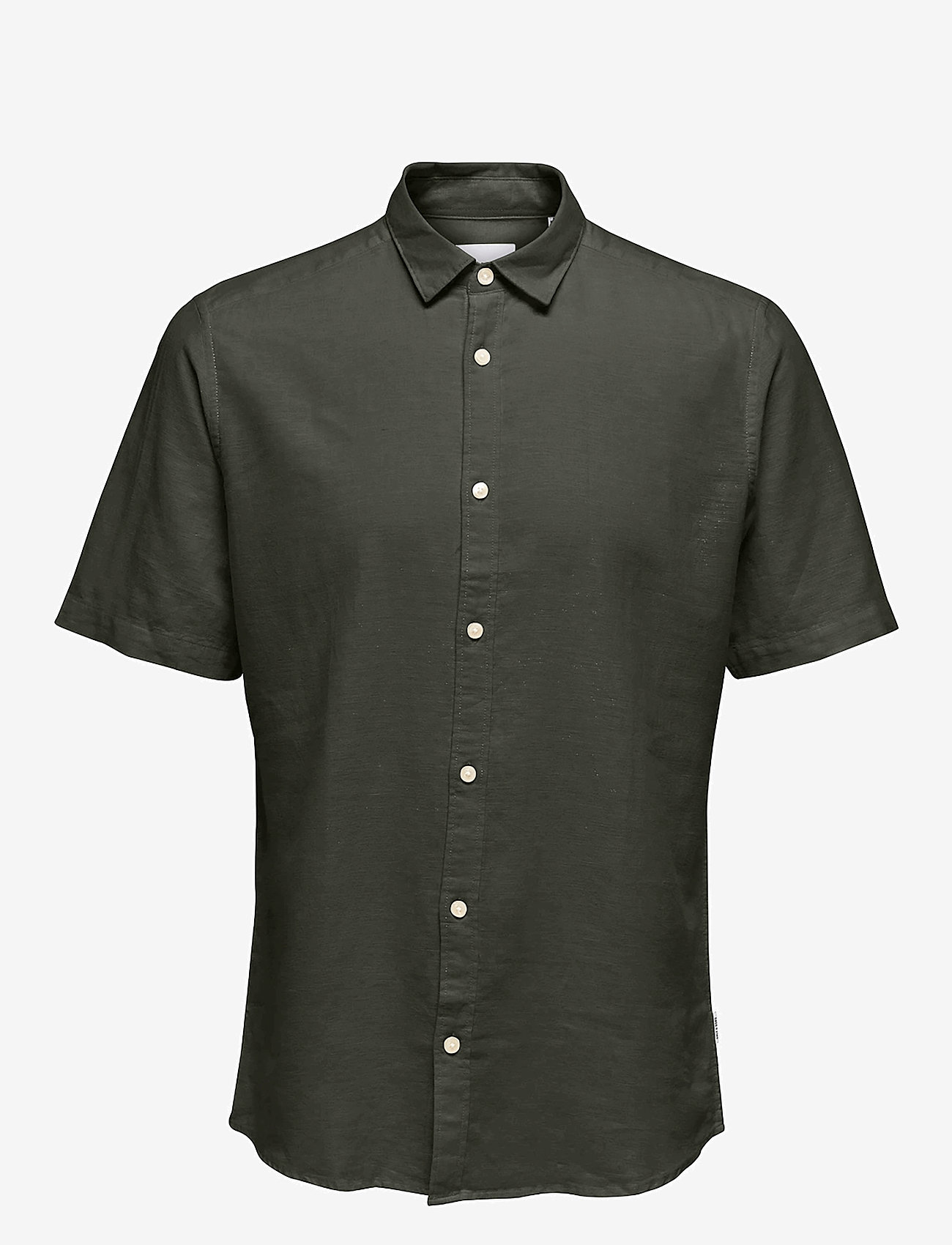 ONLY & SONS - ONSCAIDEN LIFE SS SOLID LINEN SHIRT NOOS - hørskjorter - kambaba - 0