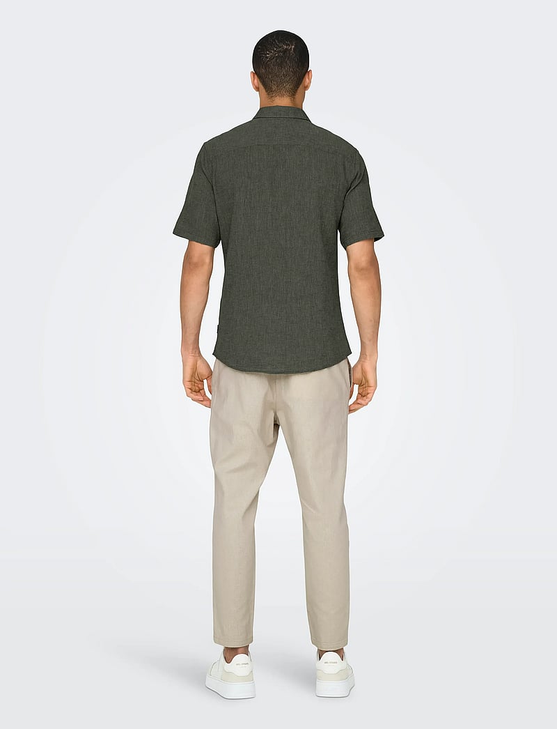 ONLY & SONS - ONSCAIDEN LIFE SS SOLID LINEN BLEND NOOS - leinenhemden - kambaba - 3