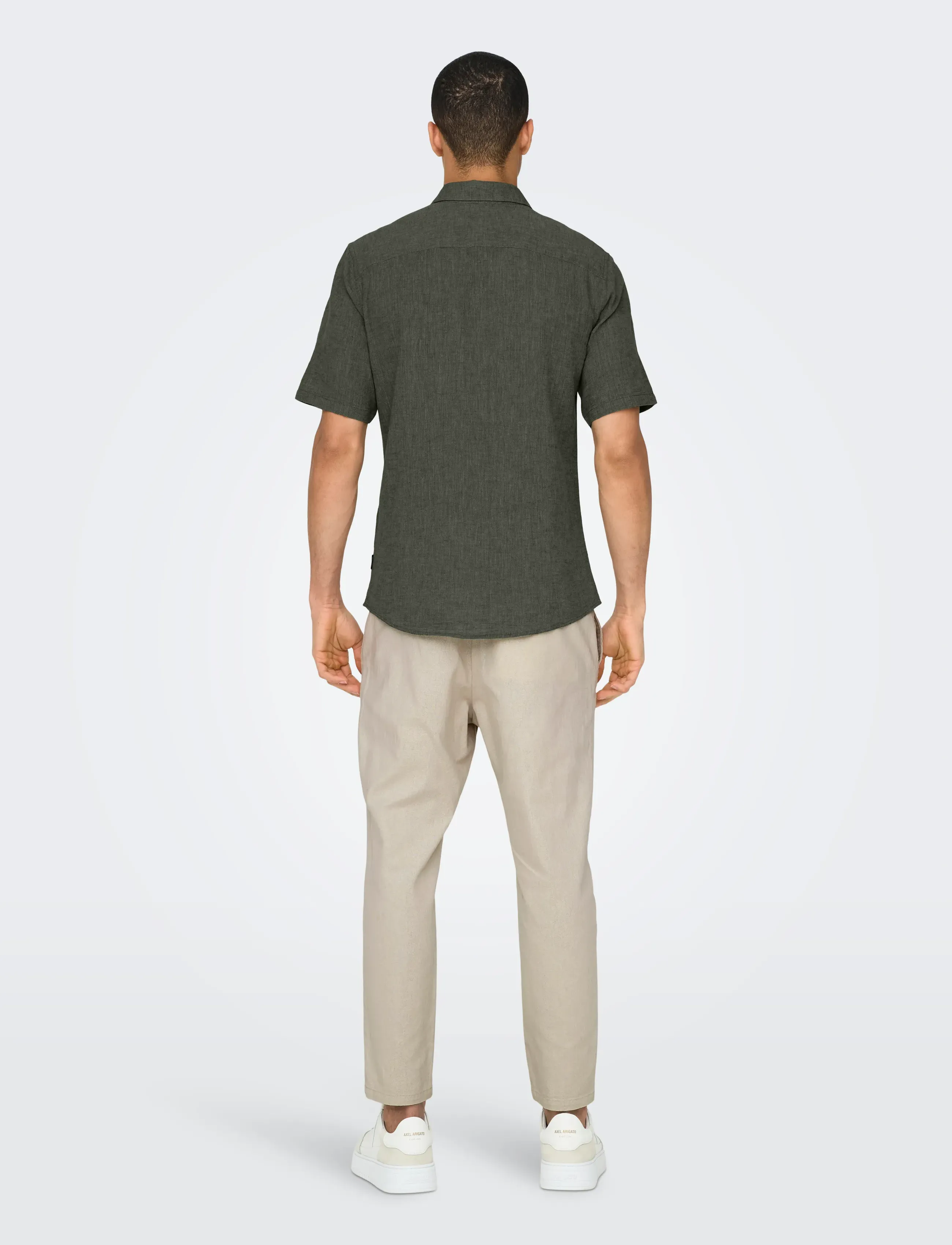 ONLY & SONS - ONSCAIDEN LIFE SS SOLID LINEN BLEND NOOS - linen shirts - kambaba - 3