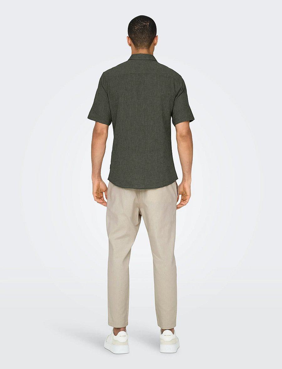 ONLY & SONS - ONSCAIDEN LIFE SS SOLID LINEN BLEND NOOS - linased särgid - kambaba - 3