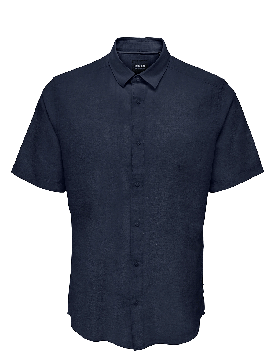 ONLY & SONS - ONSCAIDEN LIFE SS SOLID LINEN BLEND NOOS - leinenhemden - night sky - 1