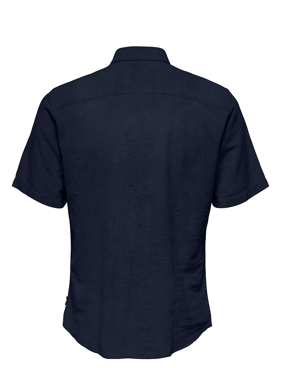 ONLY & SONS - ONSCAIDEN LIFE SS SOLID LINEN BLEND NOOS - leinenhemden - night sky - 2
