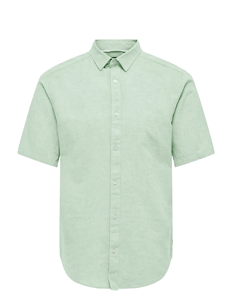 ONLY & SONS - ONSCAIDEN LIFE SS SOLID LINEN BLEND NOOS - leinenhemden - quiet green - 1