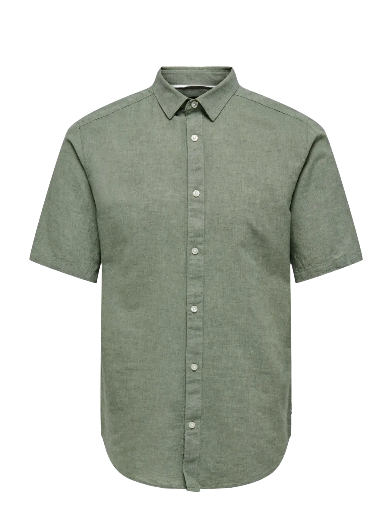 ONLY & SONS Onscaiden Life Ss Solid Linen Blend Noos Grün - XXL - Herren