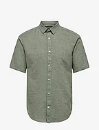 ONSCAIDEN SS SOLID LINEN SHIRT NOOS - SWAMP
