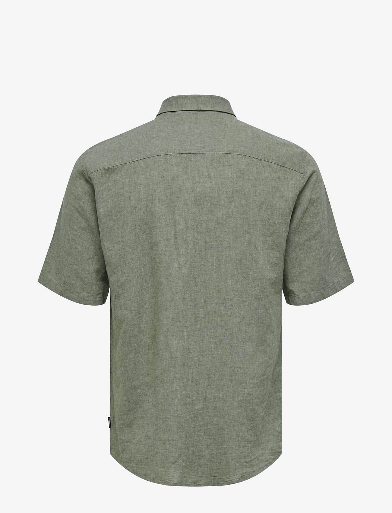 ONLY & SONS - ONSCAIDEN LIFE SS SOLID LINEN BLEND NOOS - hørskjorter - swamp - 2