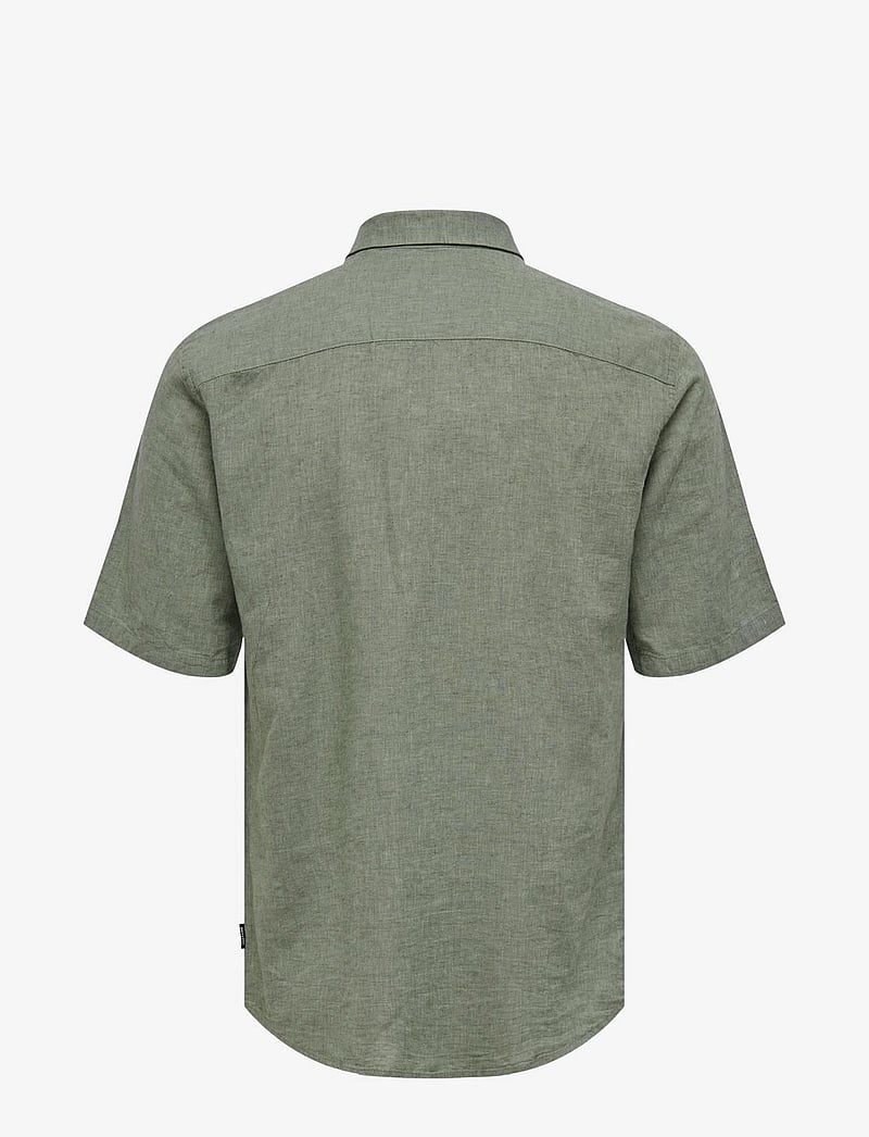 ONLY & SONS - ONSCAIDEN LIFE SS SOLID LINEN BLEND NOOS - hørskjorter - swamp - 2