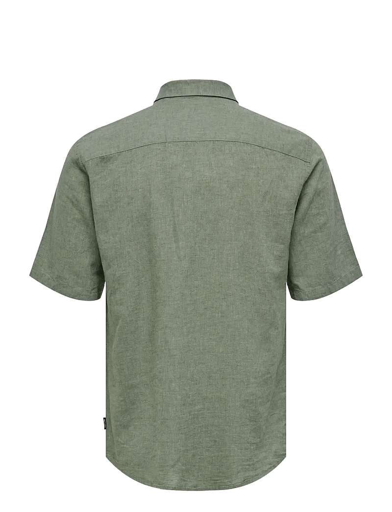 ONLY & SONS - ONSCAIDEN LIFE SS SOLID LINEN BLEND NOOS - leinenhemden - swamp - 2