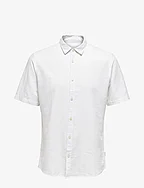 ONSCAIDEN SS SOLID LINEN SHIRT NOOS - WHITE