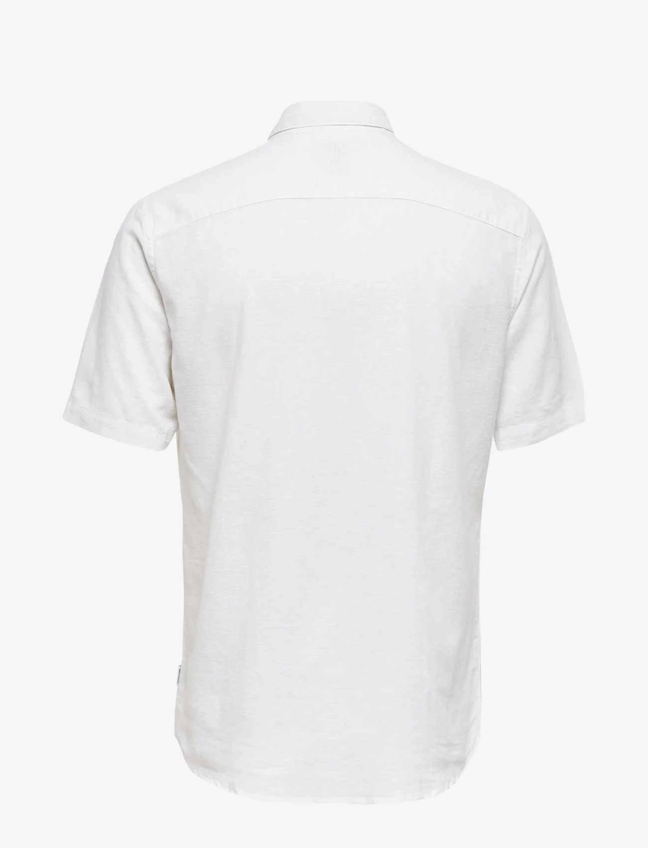 ONLY & SONS - ONSCAIDEN SS SOLID LINEN SHIRT NOOS - zemākās cenas - white - 1