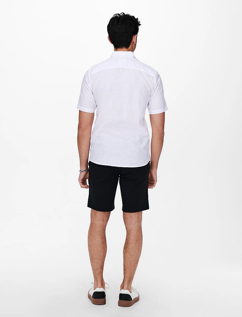 ONLY & SONS - ONSCAIDEN LIFE SS SOLID LINEN SHIRT NOOS - leinenhemden - white - 3